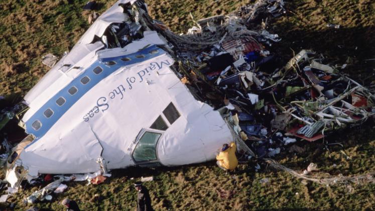 Pan Am Flight 103 explodes over Scotland